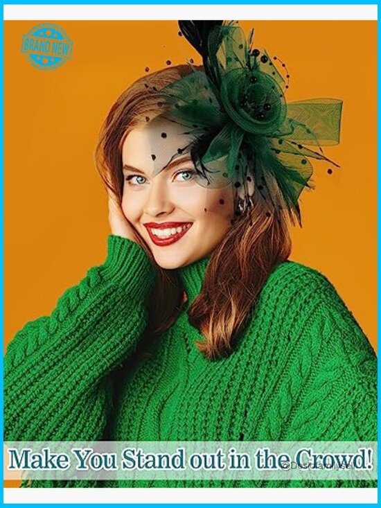 12 Piece Fascinator Hats Set - Mesh & Feather Headbands for Weddings Parties Tea main image 4